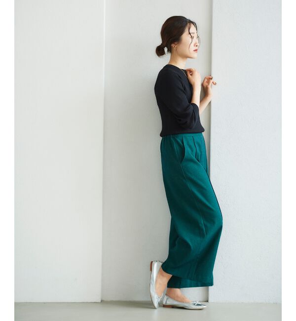 le.coeur blanc「ウールライクワイドクロップドパンツ」|スラックス|