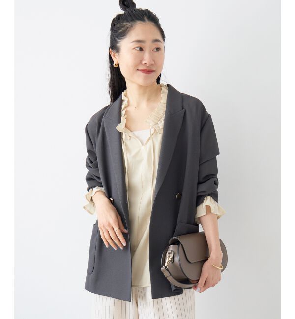  「【手洗い可】メッシュダブルブレストジャケット」|その他|