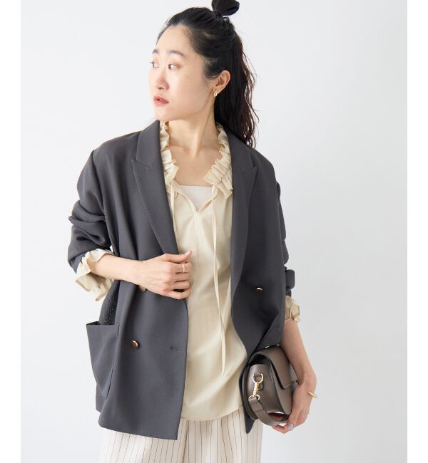  「【手洗い可】メッシュダブルブレストジャケット」|その他|