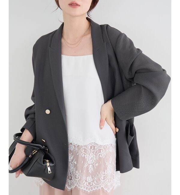  「【手洗い可】メッシュダブルブレストジャケット」|その他|