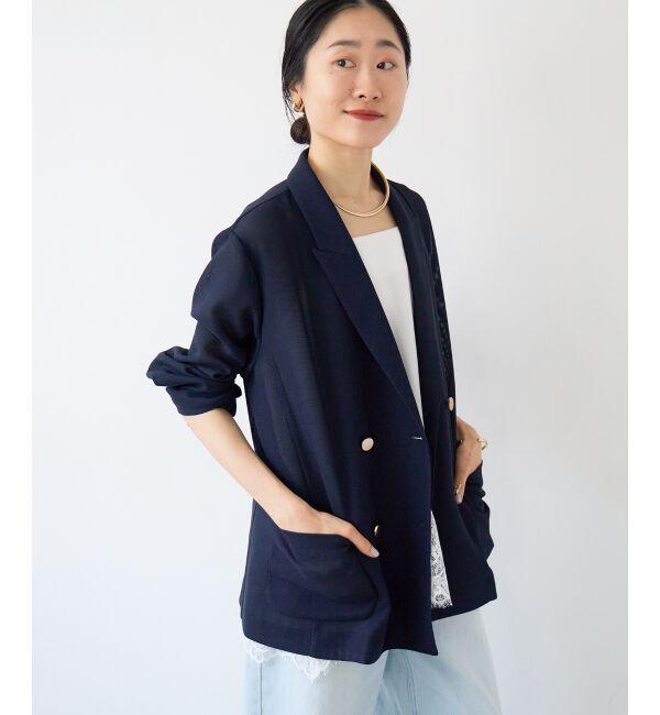  「【手洗い可】メッシュダブルブレストジャケット」|その他|