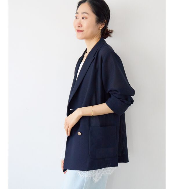  「【手洗い可】メッシュダブルブレストジャケット」|その他|