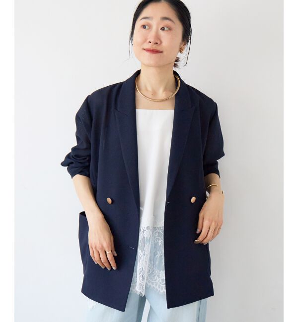  「【手洗い可】メッシュダブルブレストジャケット」|その他|