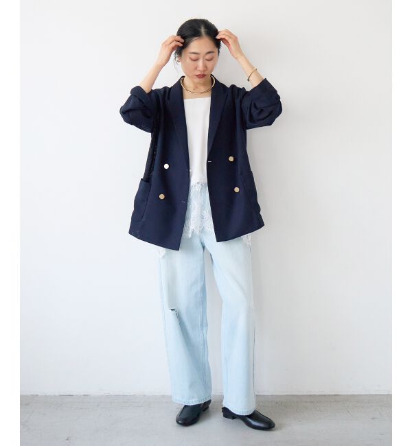  「【手洗い可】メッシュダブルブレストジャケット」|その他|