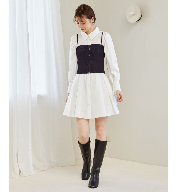 MAJESTICLEGON「ビスチェセットミニシャツワンピース」|ワンピース|