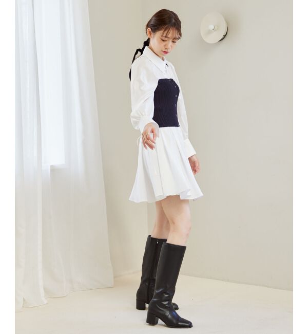 MAJESTICLEGON「ビスチェセットミニシャツワンピース」|ワンピース|