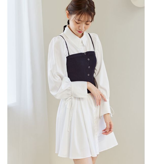MAJESTICLEGON「ビスチェセットミニシャツワンピース」|ワンピース|