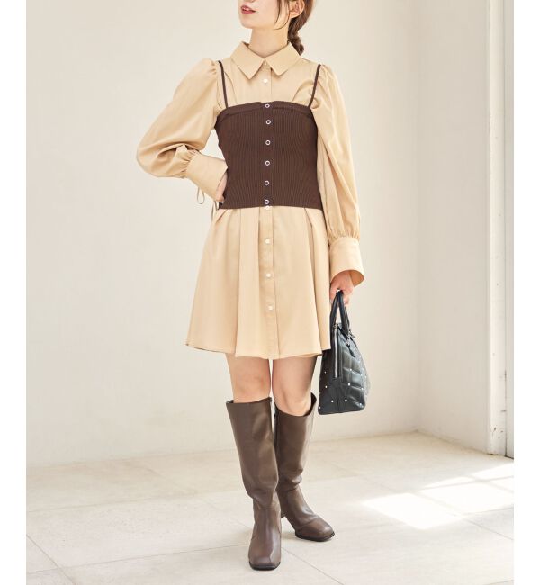 MAJESTICLEGON「ビスチェセットミニシャツワンピース」|ワンピース|