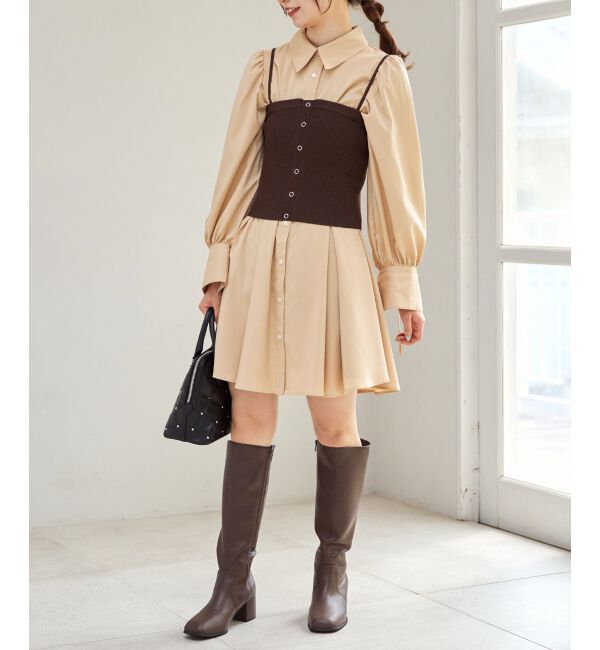 MAJESTICLEGON「ビスチェセットミニシャツワンピース」|ワンピース|