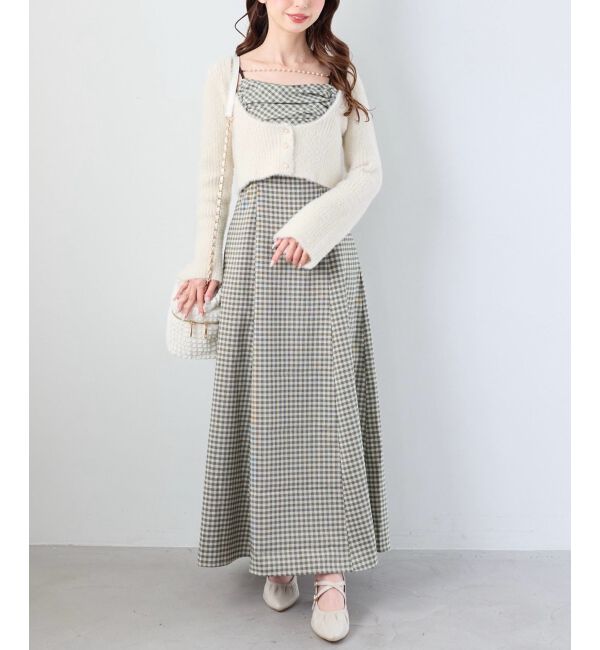  「シャギーカーデセットキャミワンピース」|ワンピース|