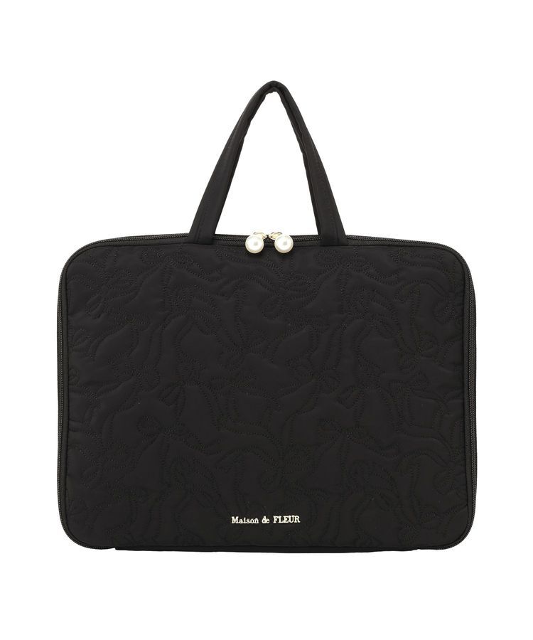 Maison de FLEUR「【PCスタンド内蔵】リボン柄キルティングPCケース」|その他|