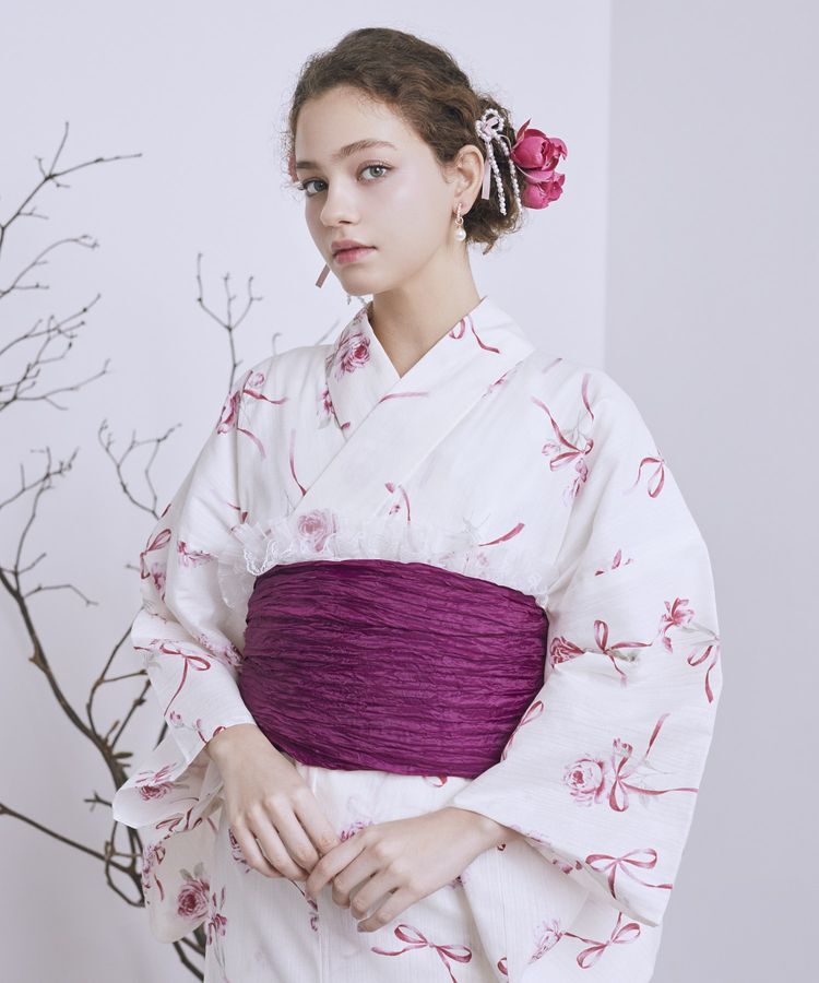 Maison de FLEUR「【セパレート/兵児帯セット】ローズリボン セパレート浴衣」|その他|