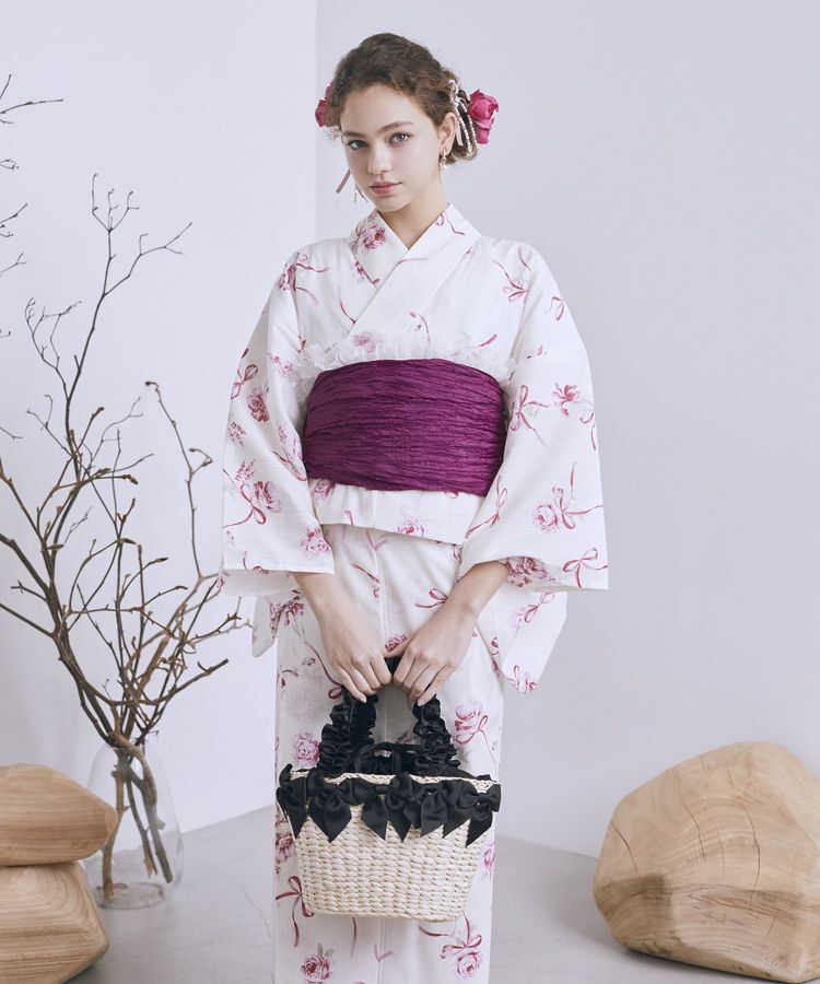 Maison de FLEUR「【セパレート/兵児帯セット】ローズリボン セパレート浴衣」|その他|