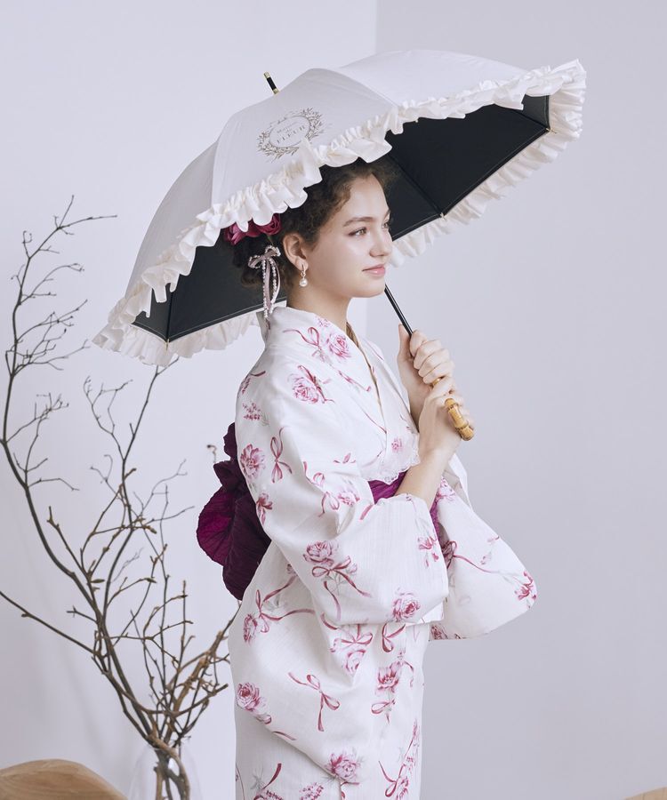 Maison de FLEUR「【セパレート/兵児帯セット】ローズリボン セパレート浴衣」|その他|