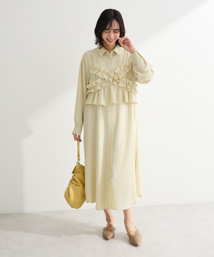 Green Parks「SET2点フリルビスチェ＋シャツワンピース」|ワンピース|