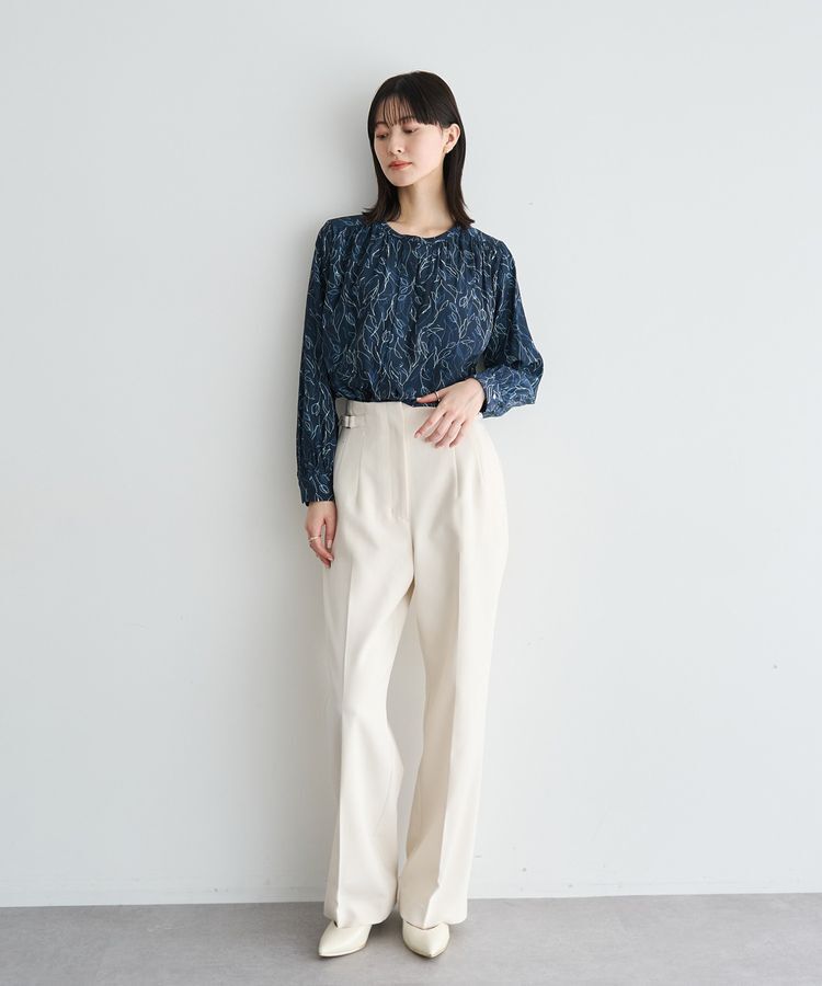 YECCA VECCA「チューリップ柄ギャザーブラウス」|シャツ・ブラウス|