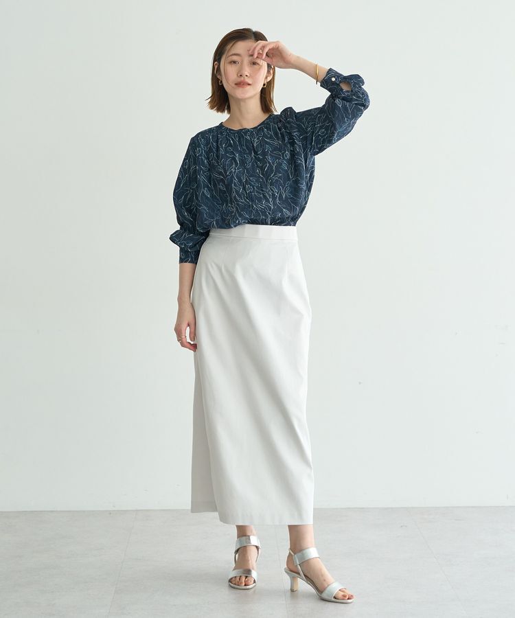 YECCA VECCA「チューリップ柄ギャザーブラウス」|シャツ・ブラウス|