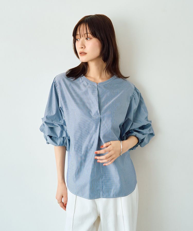 YECCA VECCA「タックスリーブスキッパーブラウス」|シャツ・ブラウス|