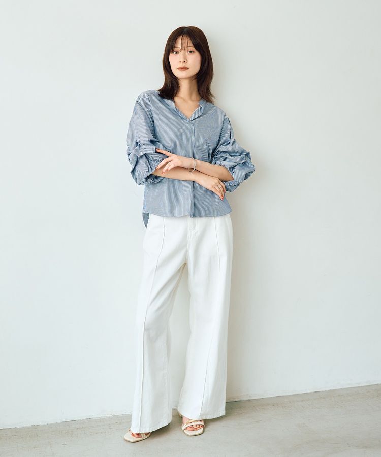 YECCA VECCA「タックスリーブスキッパーブラウス」|シャツ・ブラウス|