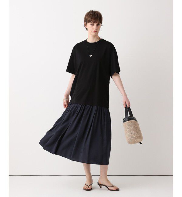 allureville「モダールシルクドッキングワンピース」|ワンピース|ブラック