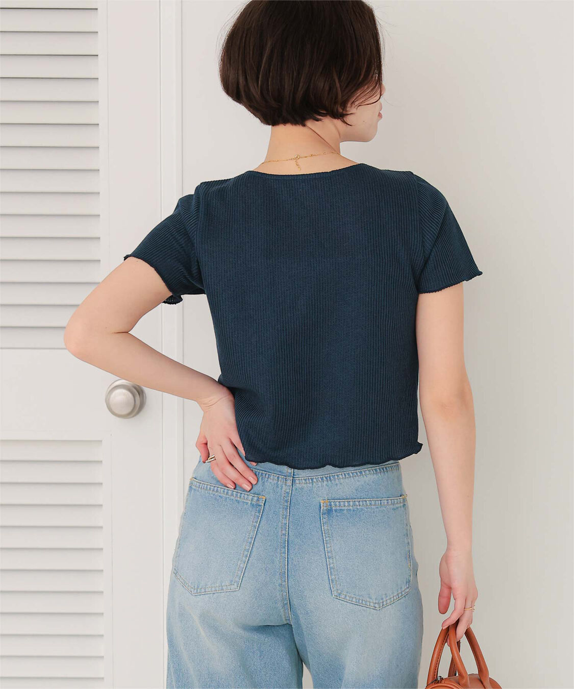 titivate「フロントギャザー半袖トップス」|Tシャツ・カットソー|