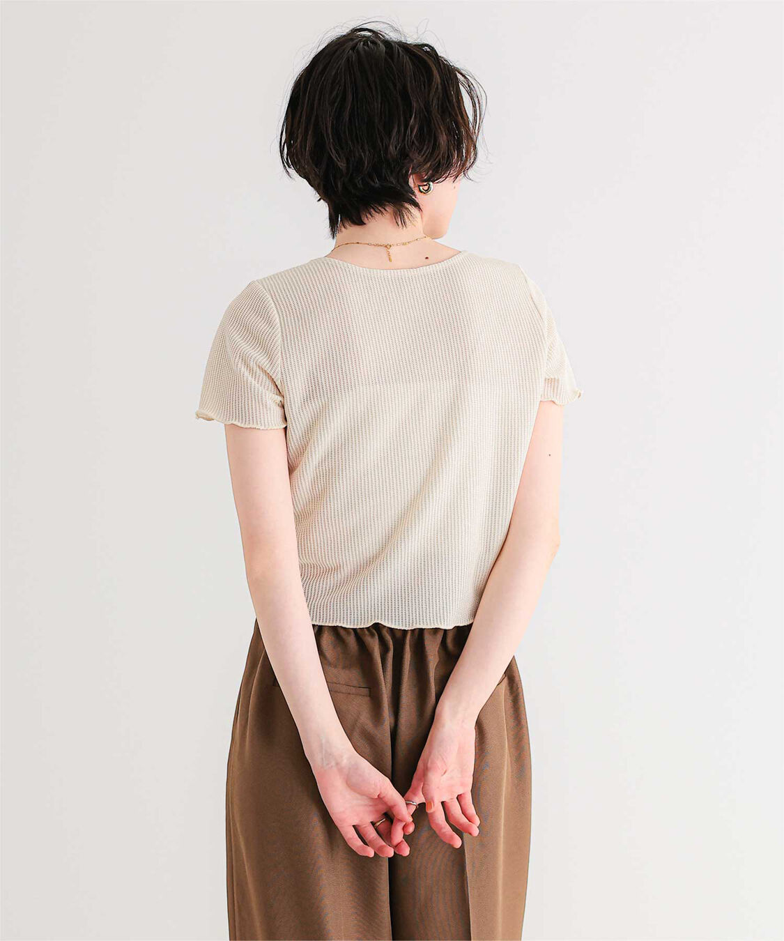 titivate「フロントギャザー半袖トップス」|Tシャツ・カットソー|