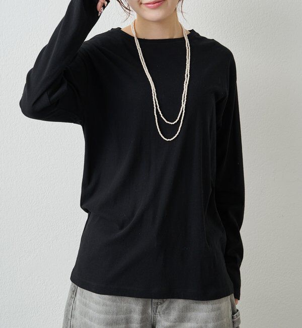  「【春カラーで登場！】コットンシアーカットソー」|Tシャツ・カットソー|ブラック