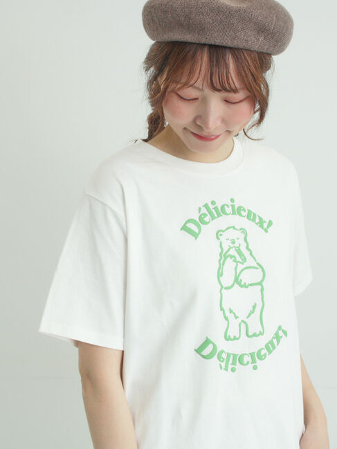 Samansa Mos2「【メルヘン&times;Samansa Mos2】発泡プリントTシャツ」|Tシャツ・カットソー|オフホワイト