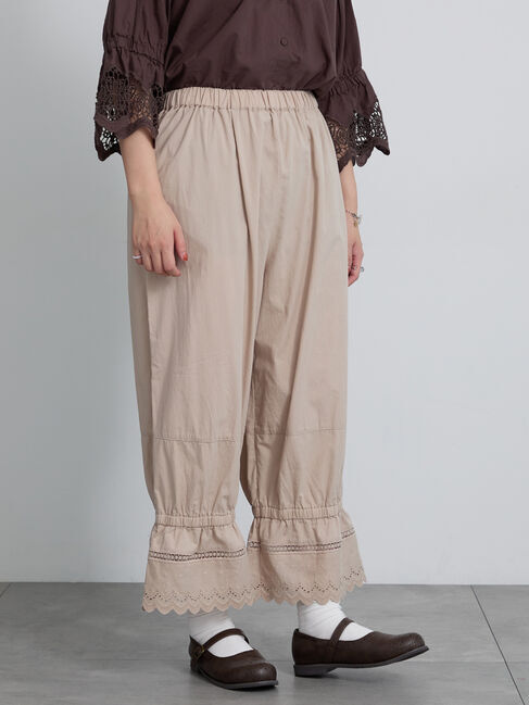 Samansa Mos2「裾スカラップレースペチパンツ」|その他|ベージュ