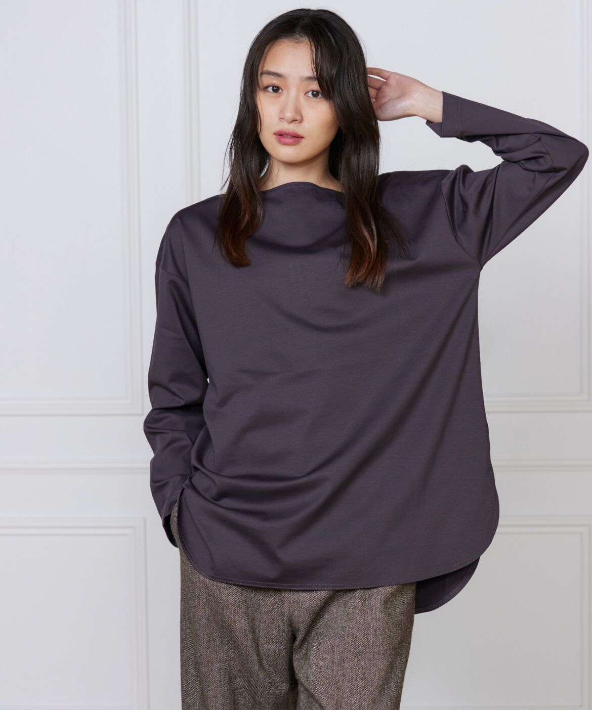 DAY by DAY it&rsquo;s international「コットンポンチラウンドテールロングカットソー」|Tシャツ・カットソー|ダークブラウ 4