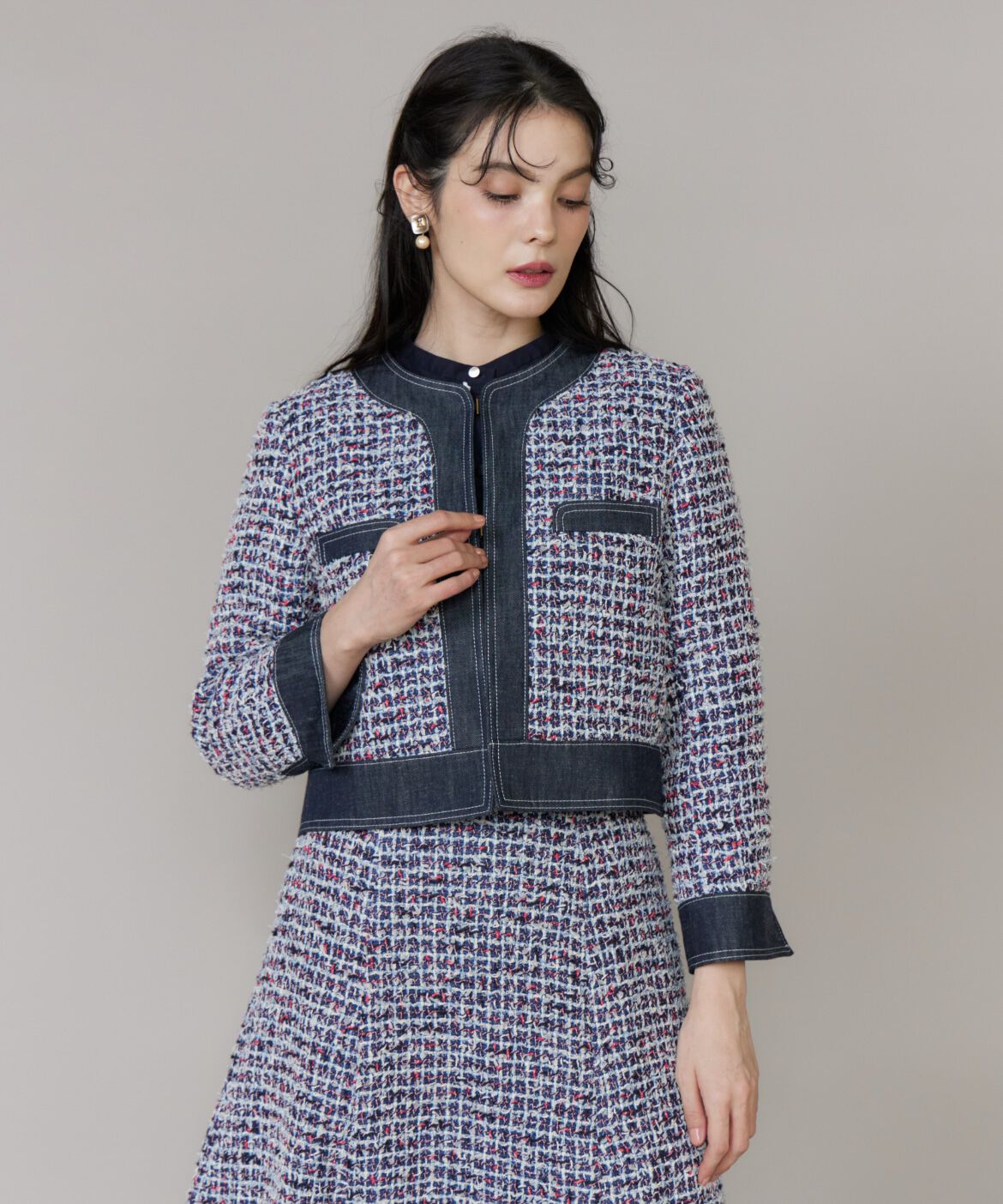 Maglie le cassetto「《M Maglie le cassetto》デニムファンシーツイードジャケット」|その他|