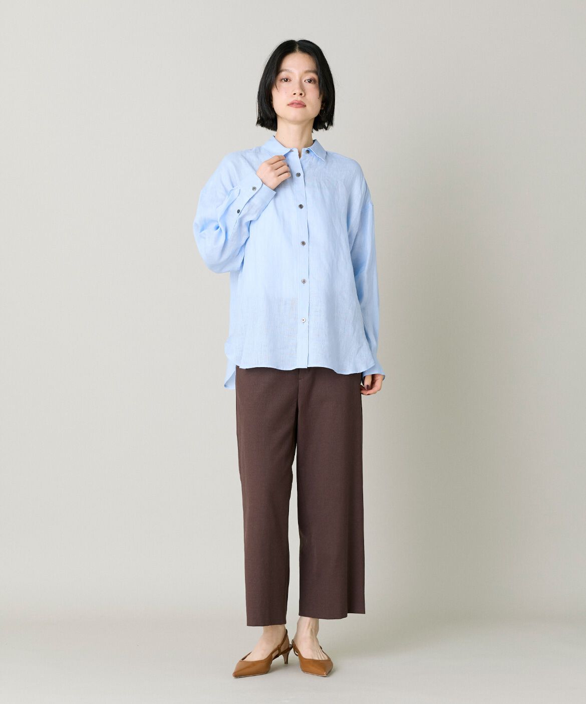 7-IDconcept.「《大きいサイズ》リネンシャツ｜上質な麻素材で涼しく快適な一枚」|シャツ・ブラウス|