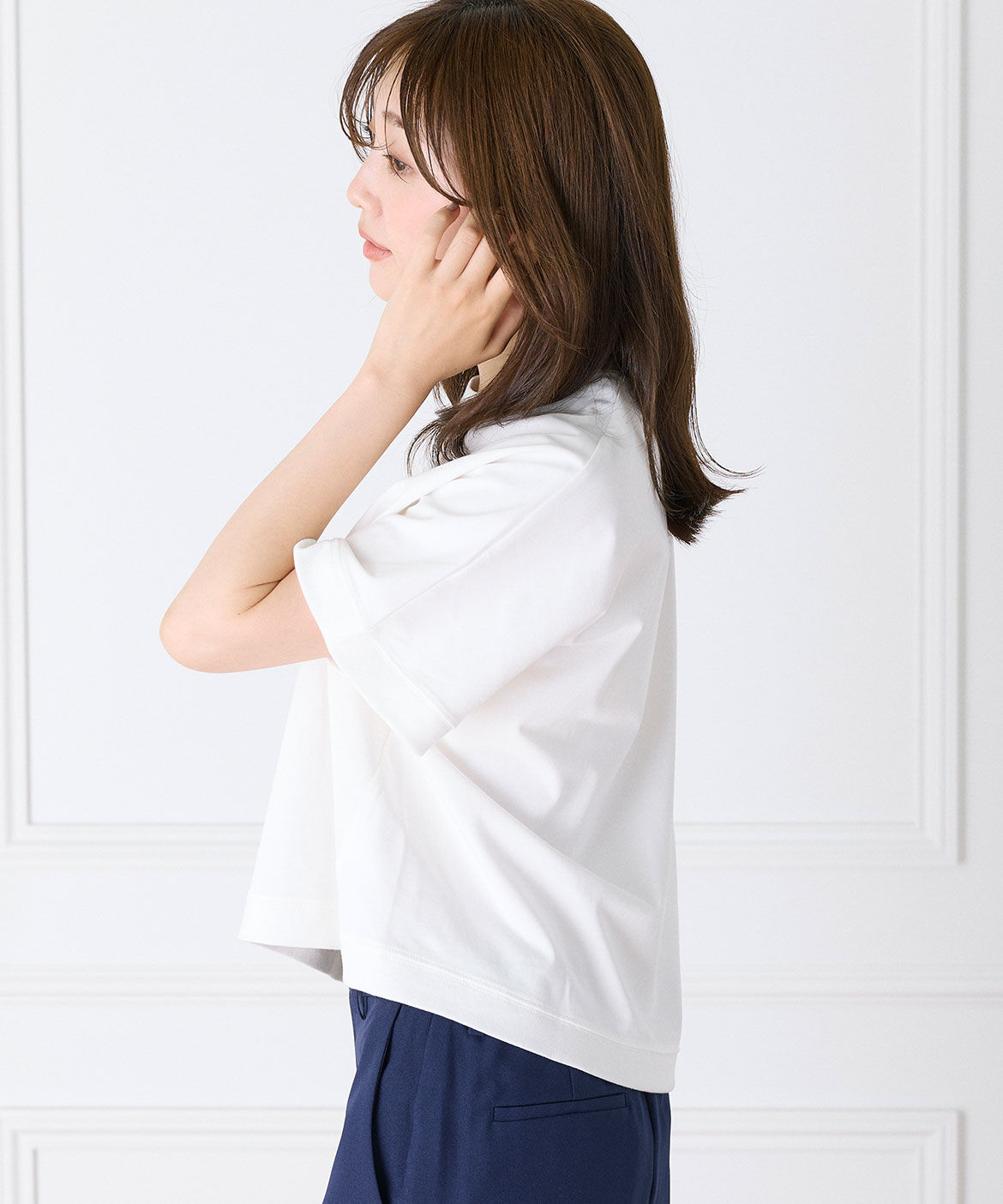 INED「《大きいサイズ》ドルマンスリーブTシャツ」|Tシャツ・カットソー|