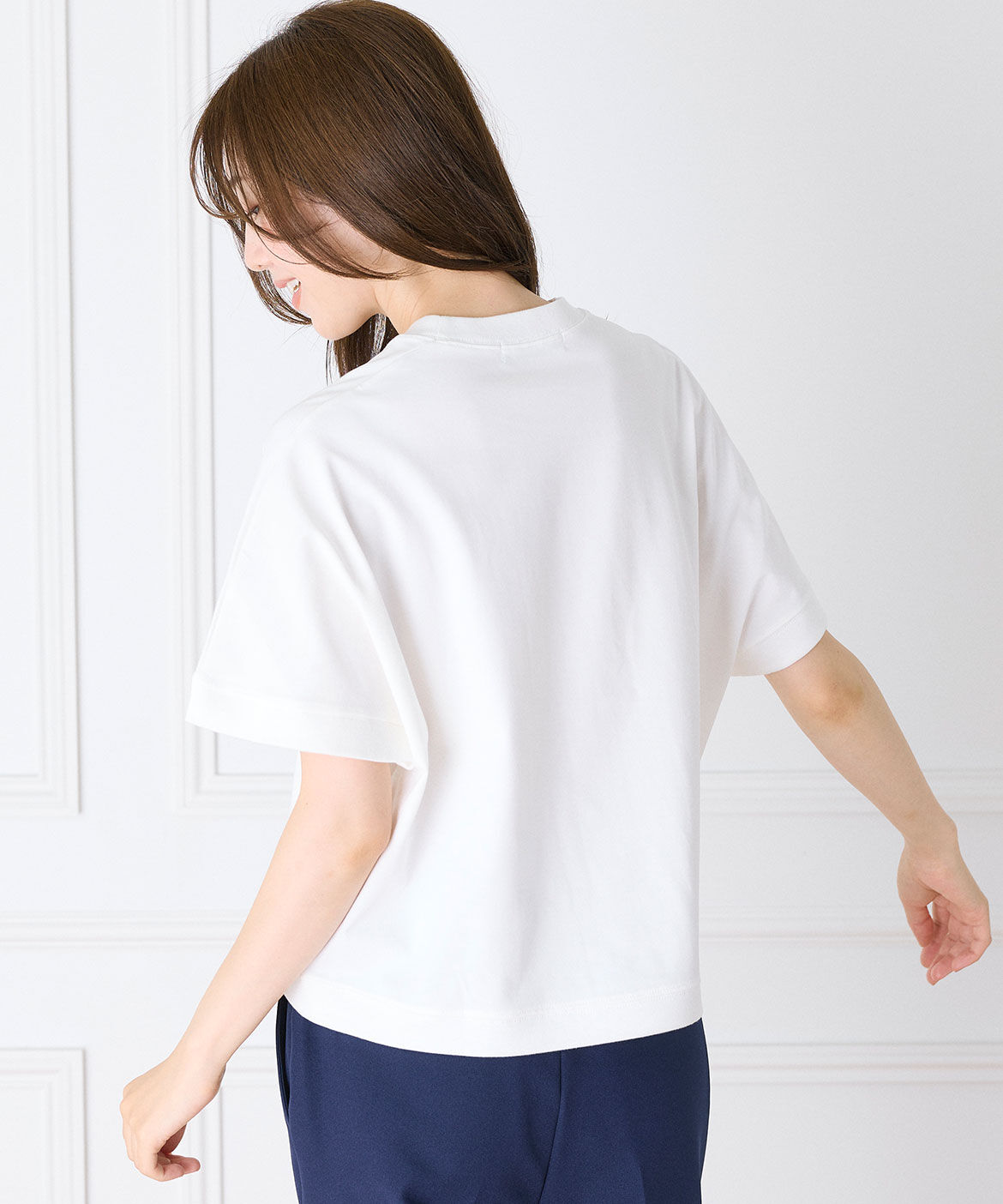 INED「《大きいサイズ》ドルマンスリーブTシャツ」|Tシャツ・カットソー|
