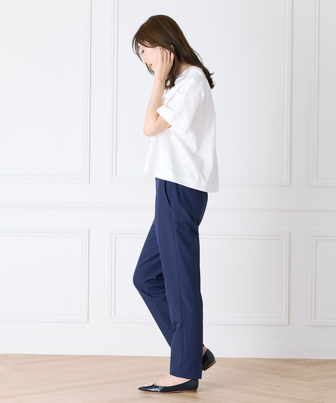 INED「《大きいサイズ》ドルマンスリーブTシャツ」|Tシャツ・カットソー|