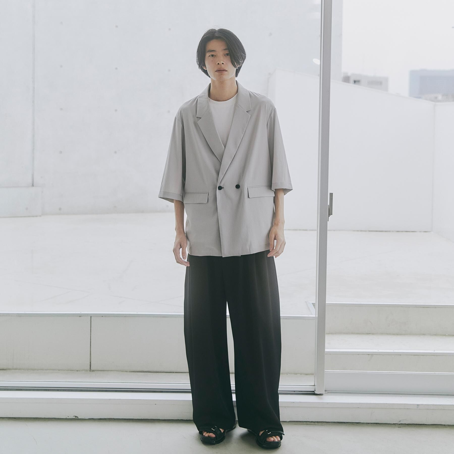 tk.TAKEO KIKUCHI「【接触冷感／UVCUT／セットアップ対応可】COOL PLAY5部袖ジャケット」|テーラードジャケット|