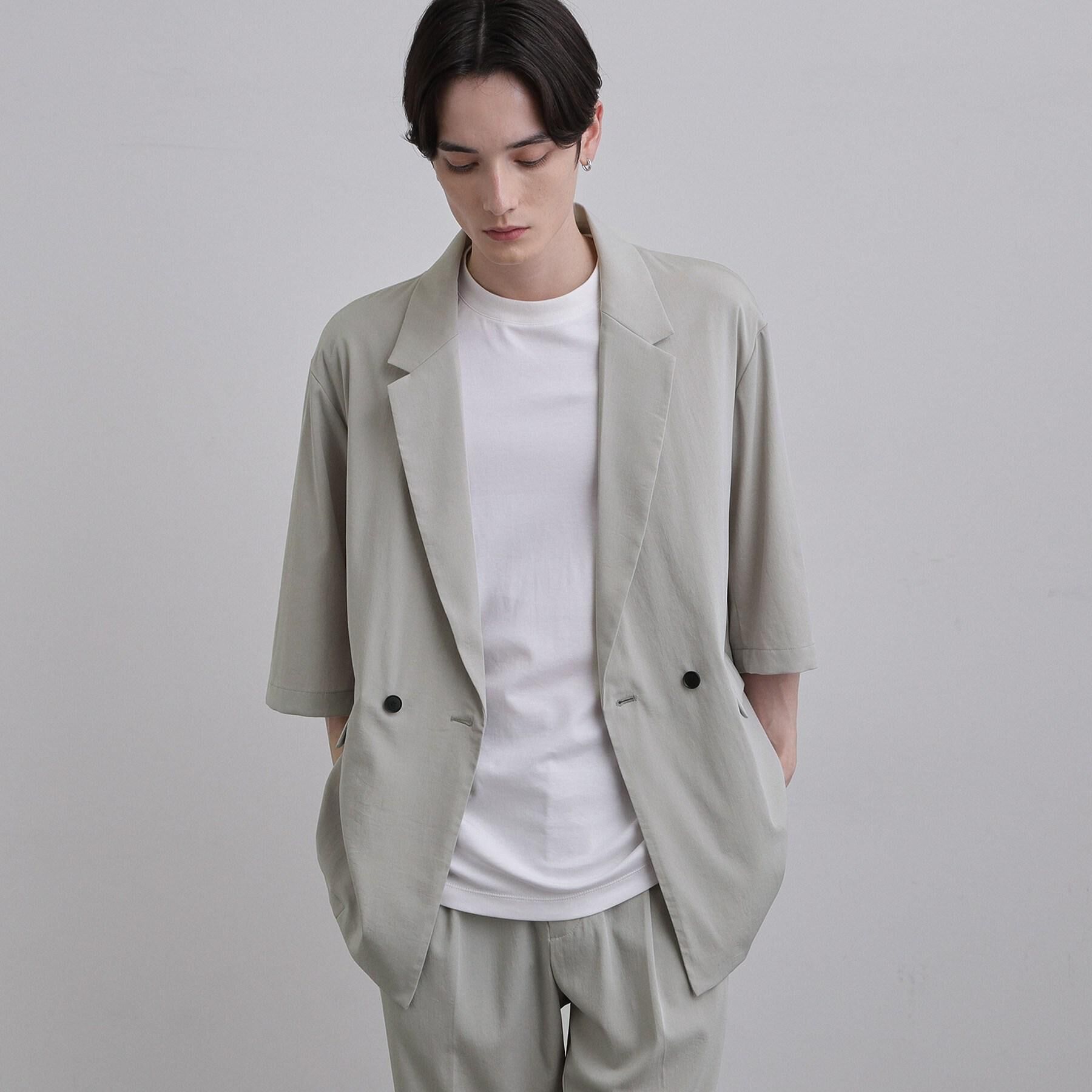 tk.TAKEO KIKUCHI「【接触冷感／UVCUT／セットアップ対応可】COOL PLAY5部袖ジャケット」|テーラードジャケット|