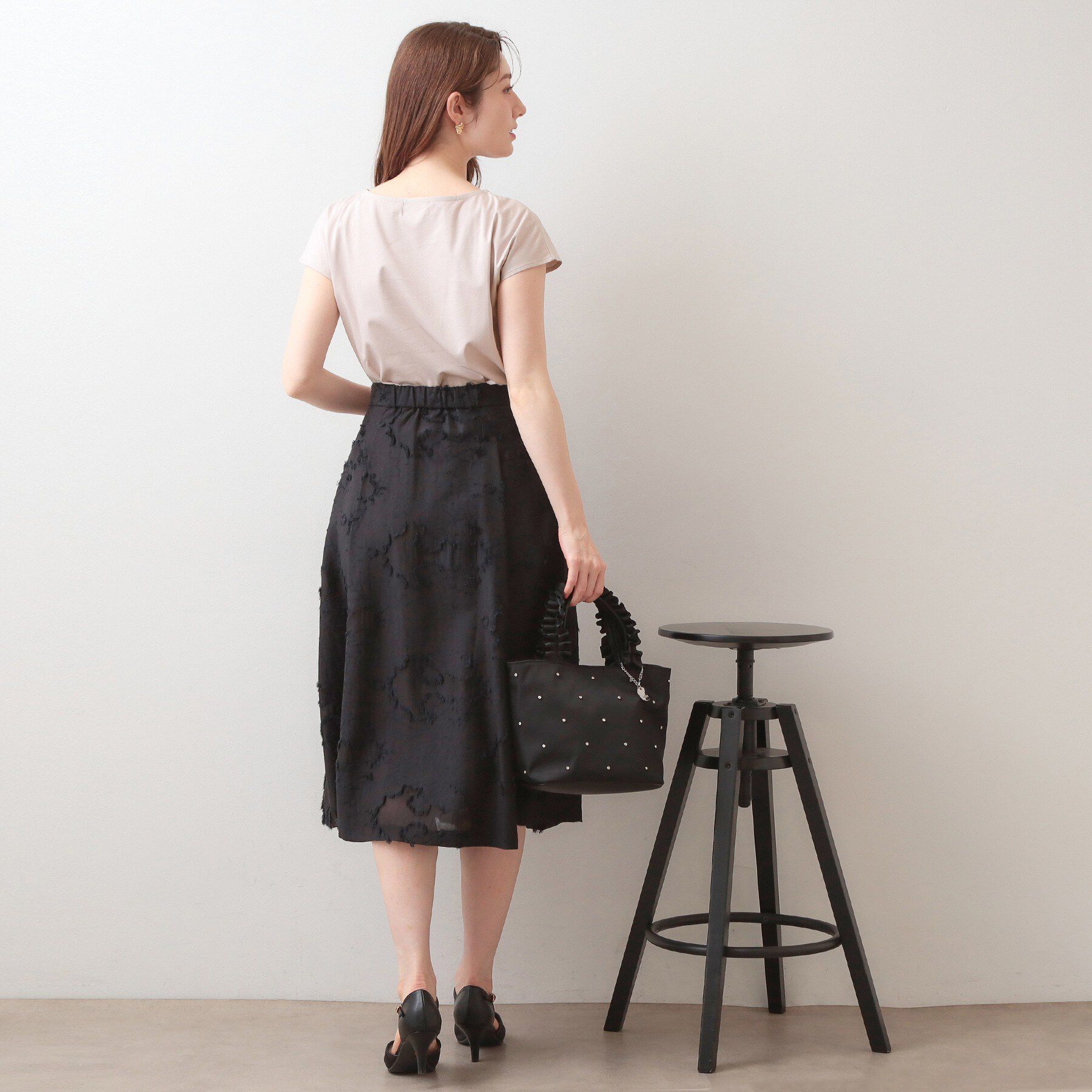 index「【接触冷感】ビジューキーネックフレンチトップス《UVケア／洗濯機OK／XS～3L／8col》」|Tシャツ・カットソー|