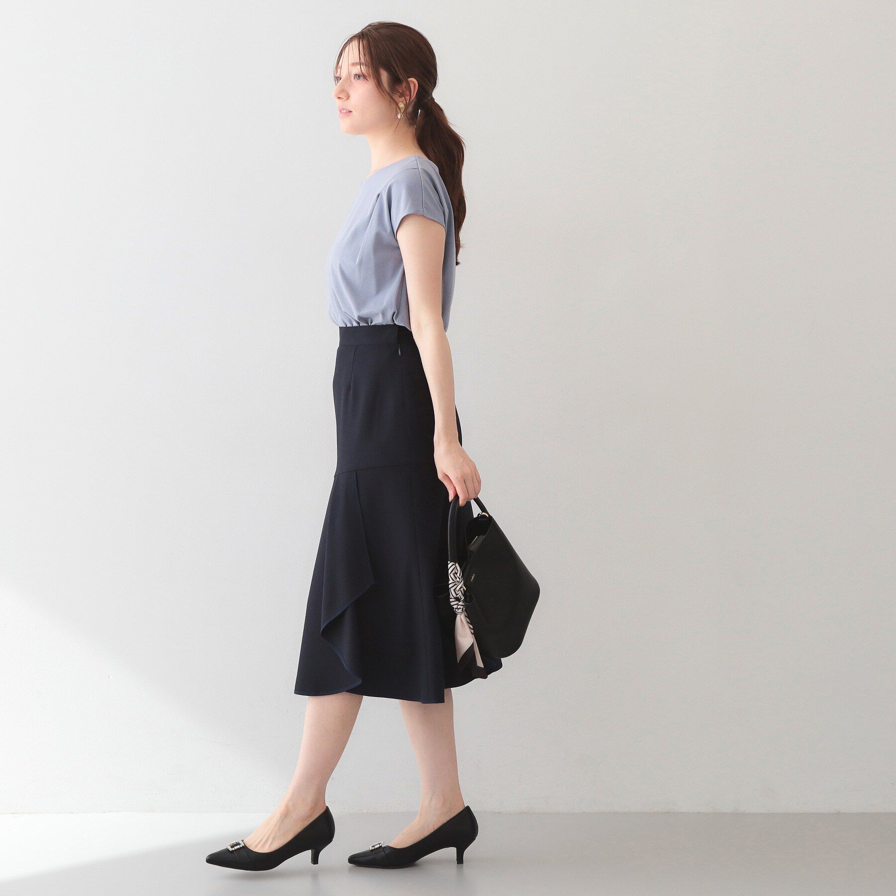index「【接触冷感】ビジューキーネックフレンチトップス《UVケア／洗濯機OK／XS～3L／8col》」|Tシャツ・カットソー|