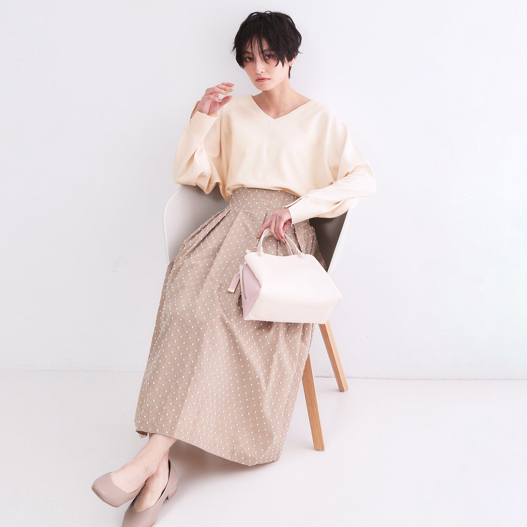 OPAQUE.CLIP「リラクシードルマンスリーブニット【洗濯機OK／抗ピル】」|ニット・セーター|