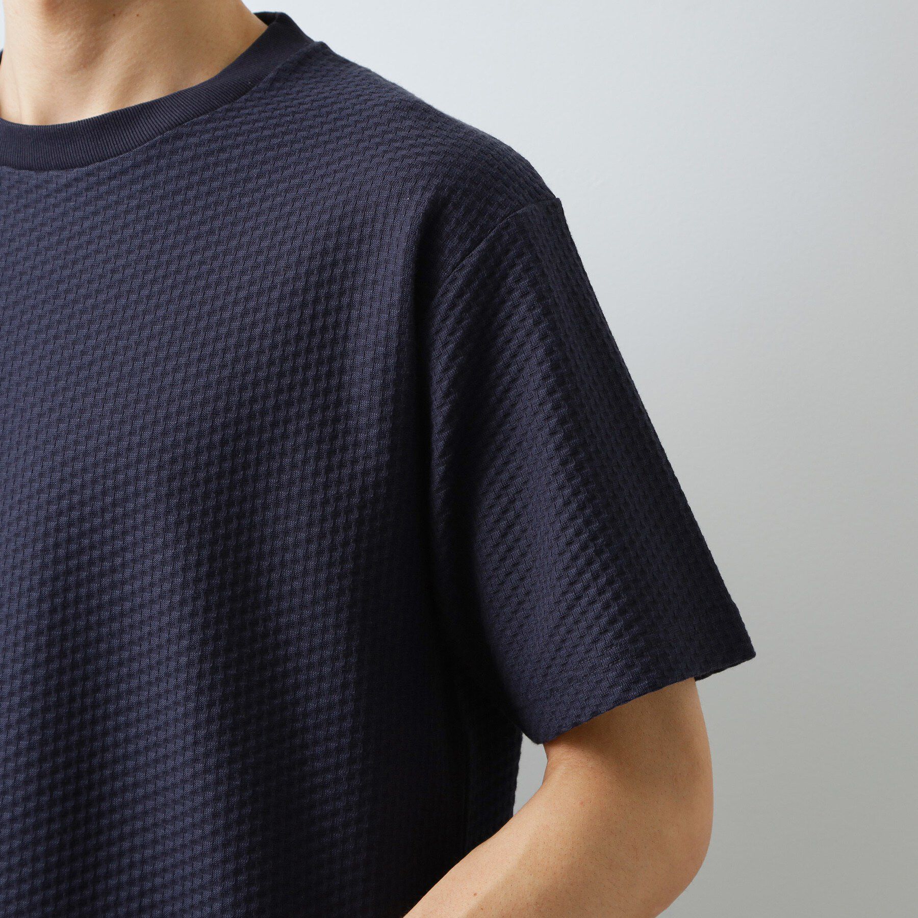 THE SHOP TK「【カジュアルすぎないキレイめTシャツ】ハニカム リンクス半袖Tシャツ 洗濯機OK」|Tシャツ・カットソー|