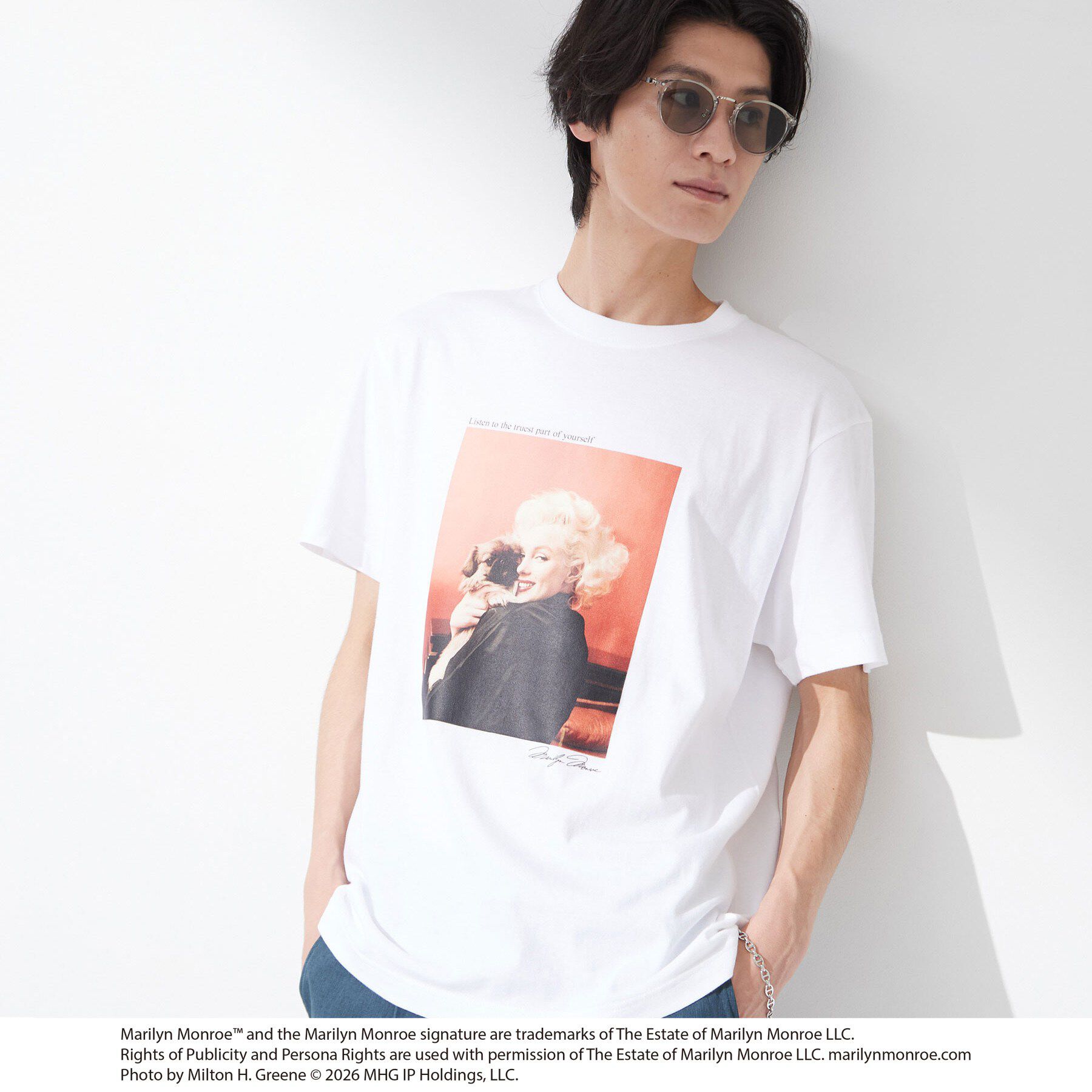 THE SHOP TK「別注マリリン・モンロー / グラフィック半袖Tシャツ」|Tシャツ・カットソー|オフホワイト(103