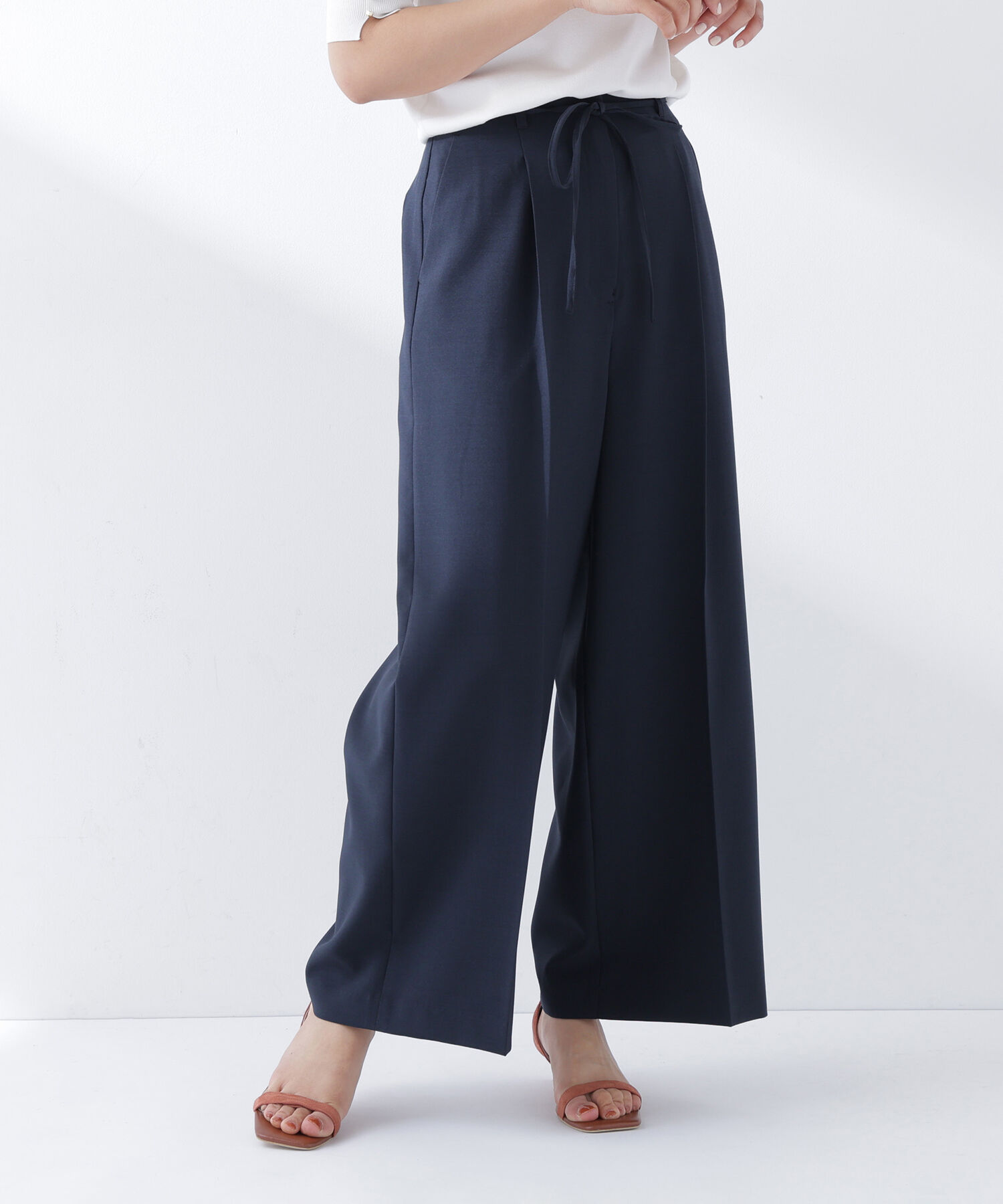  「ナローリボンタックワイドパンツ」|その他|