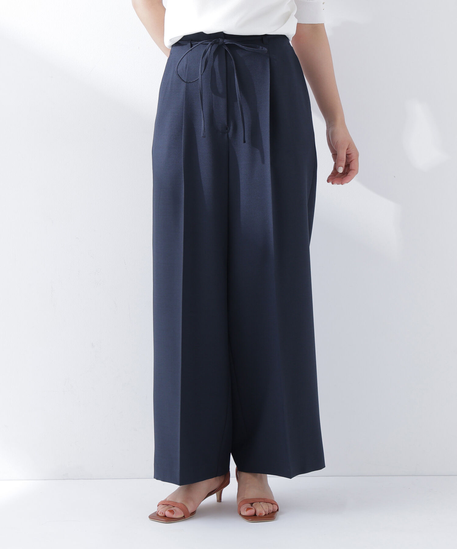  「ナローリボンタックワイドパンツ」|その他|
