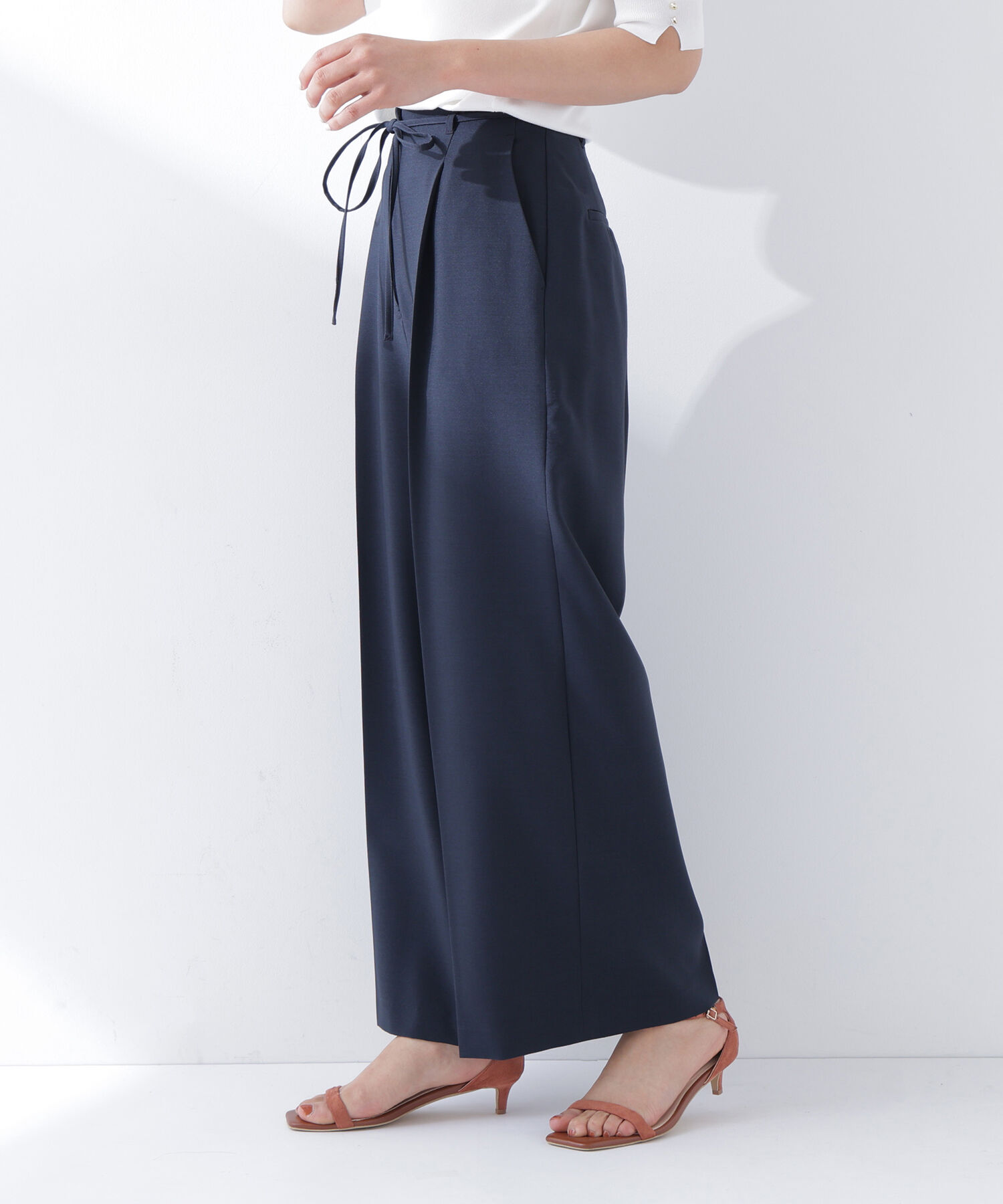  「ナローリボンタックワイドパンツ」|その他|