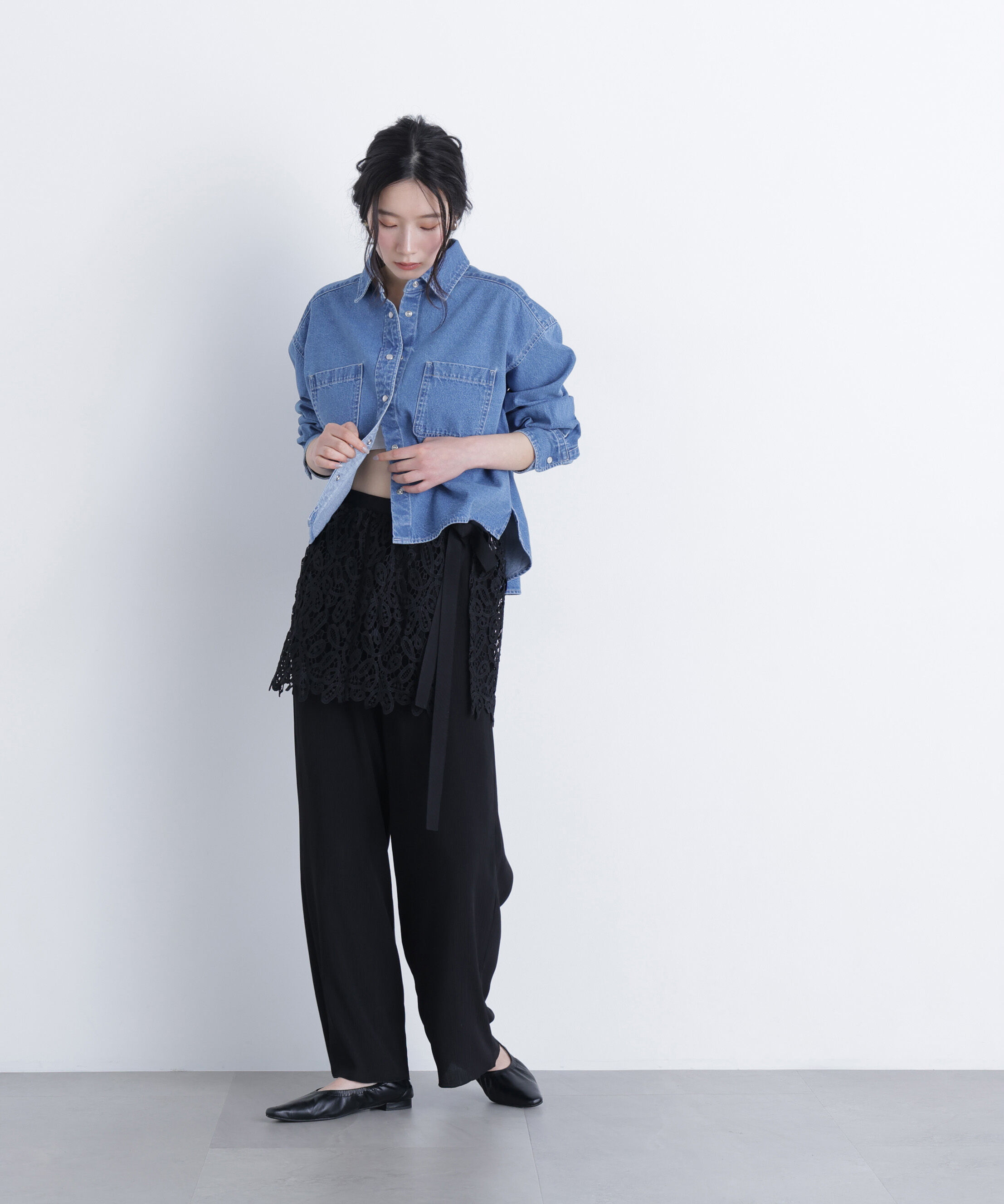  「〈N.〉レースレイヤード楊柳パンツ」|その他|