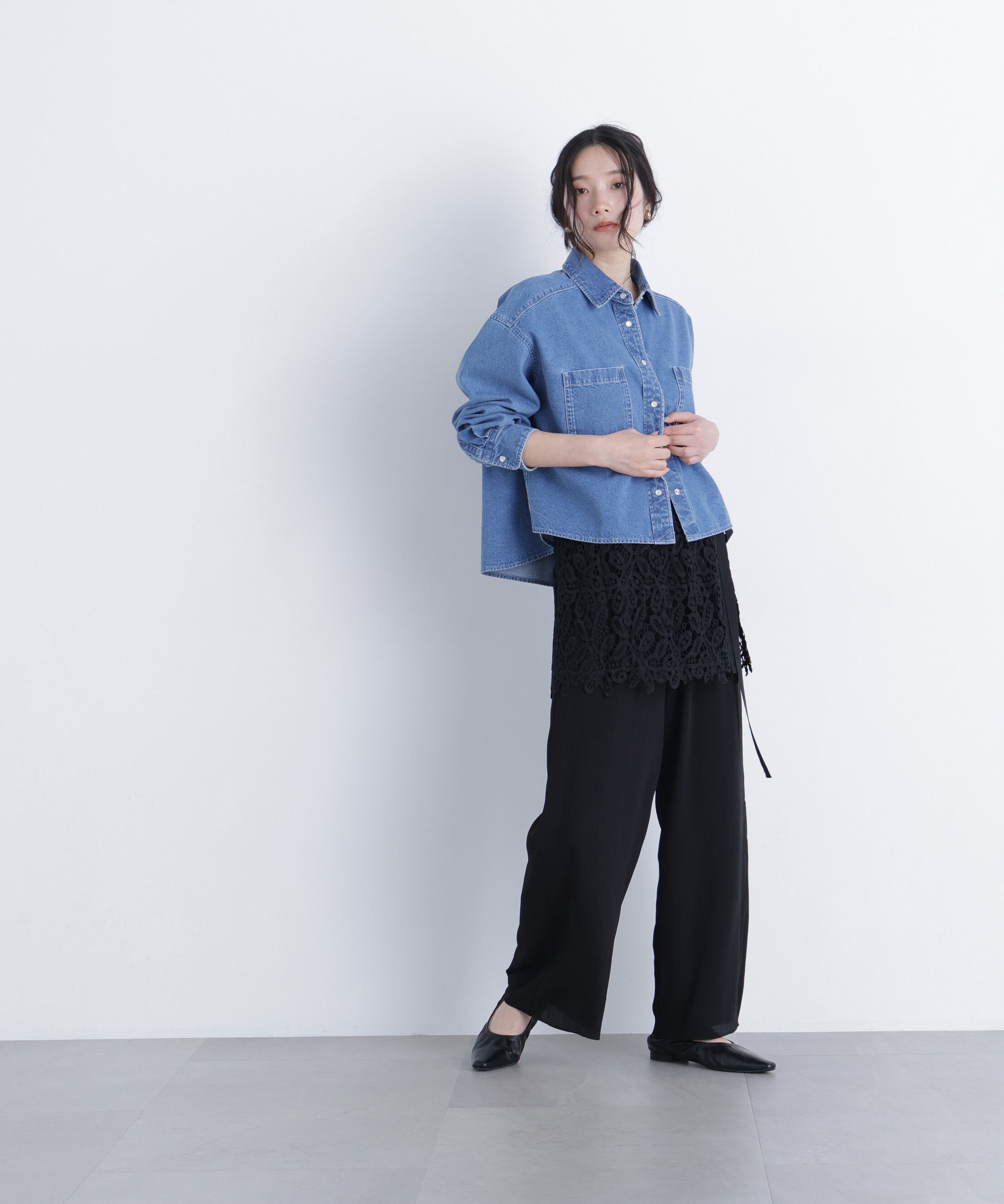  「〈N.〉レースレイヤード楊柳パンツ」|その他|
