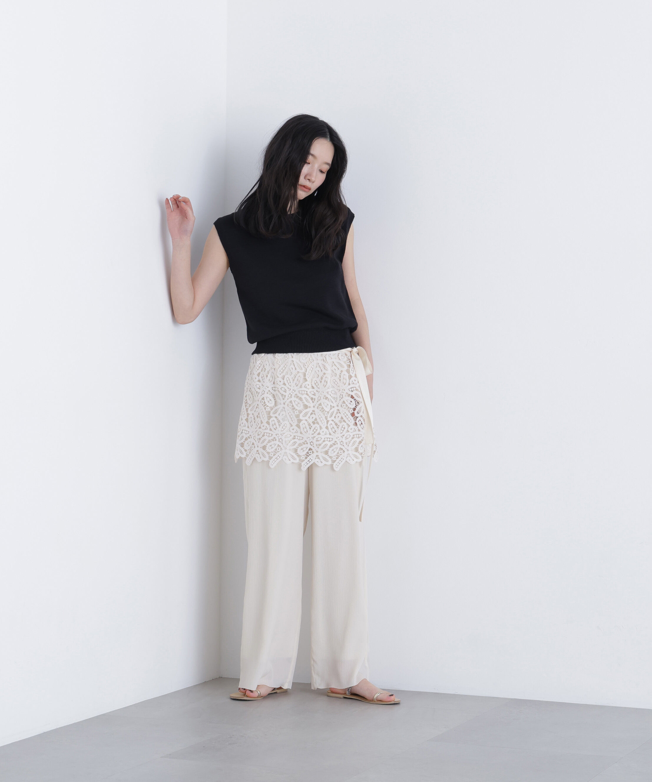  「〈N.〉レースレイヤード楊柳パンツ」|その他|