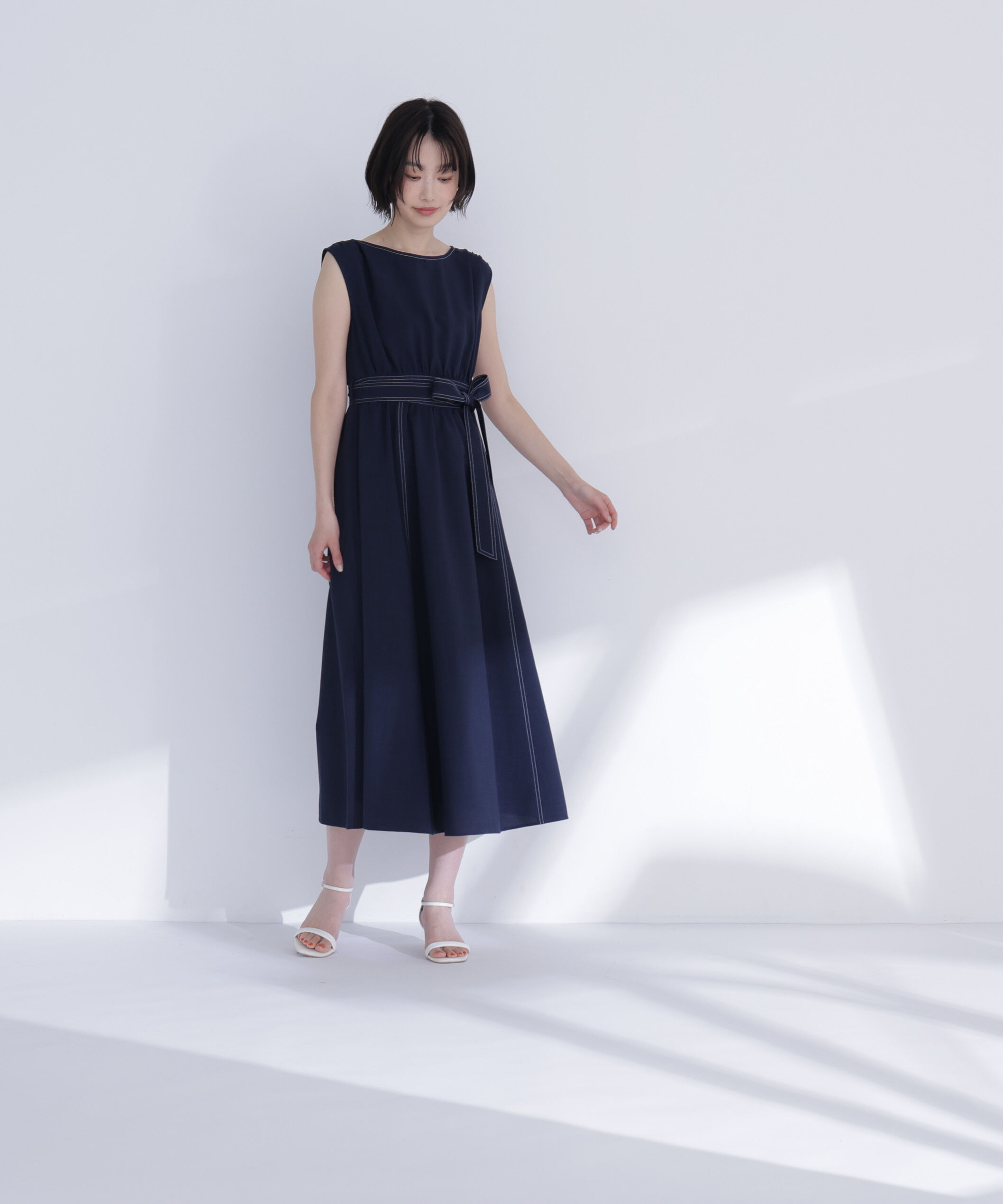  「ベルテッドステッチワンピース」|ワンピース|