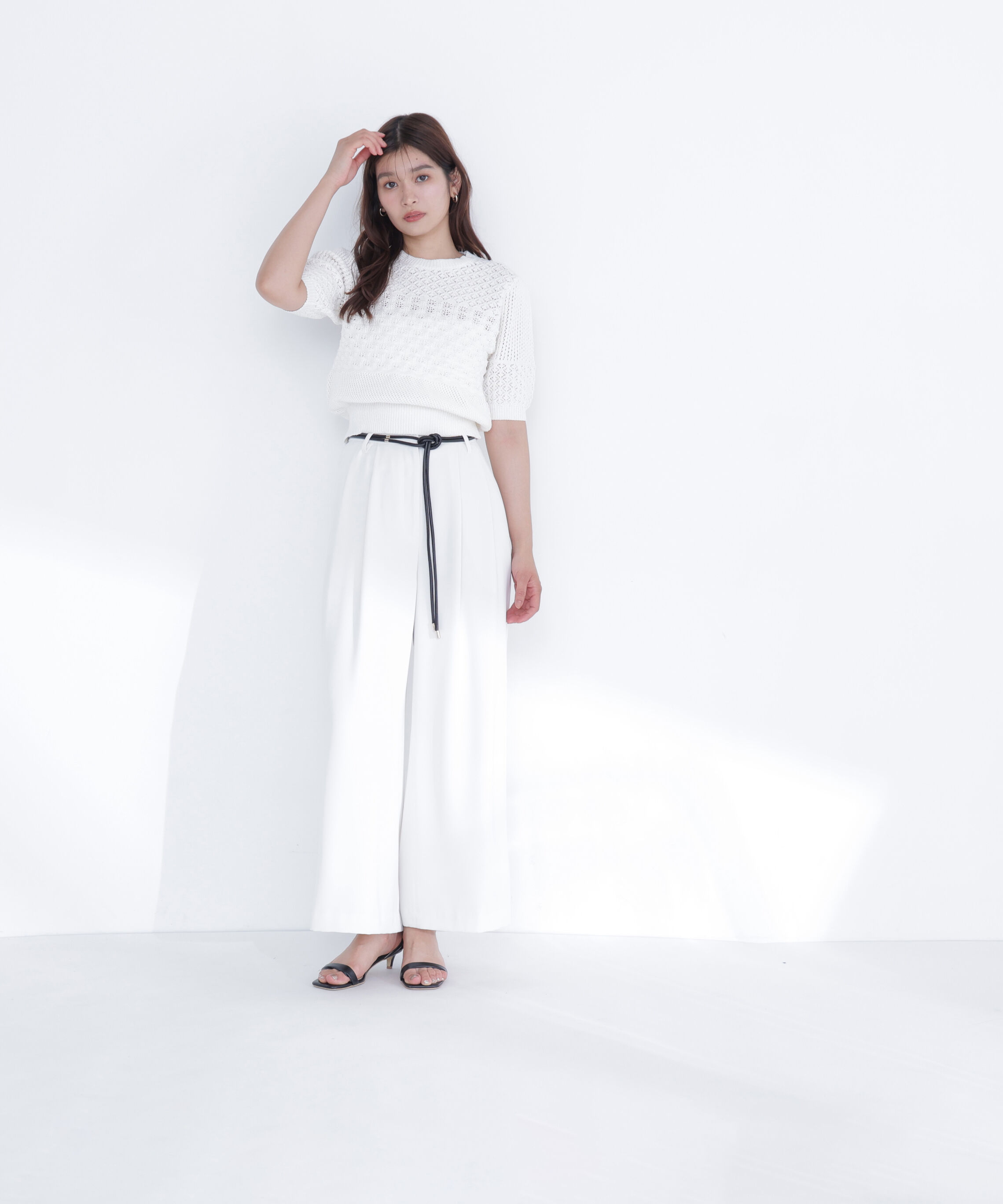 「フェイクレザーベルテッドパンツ」|その他|